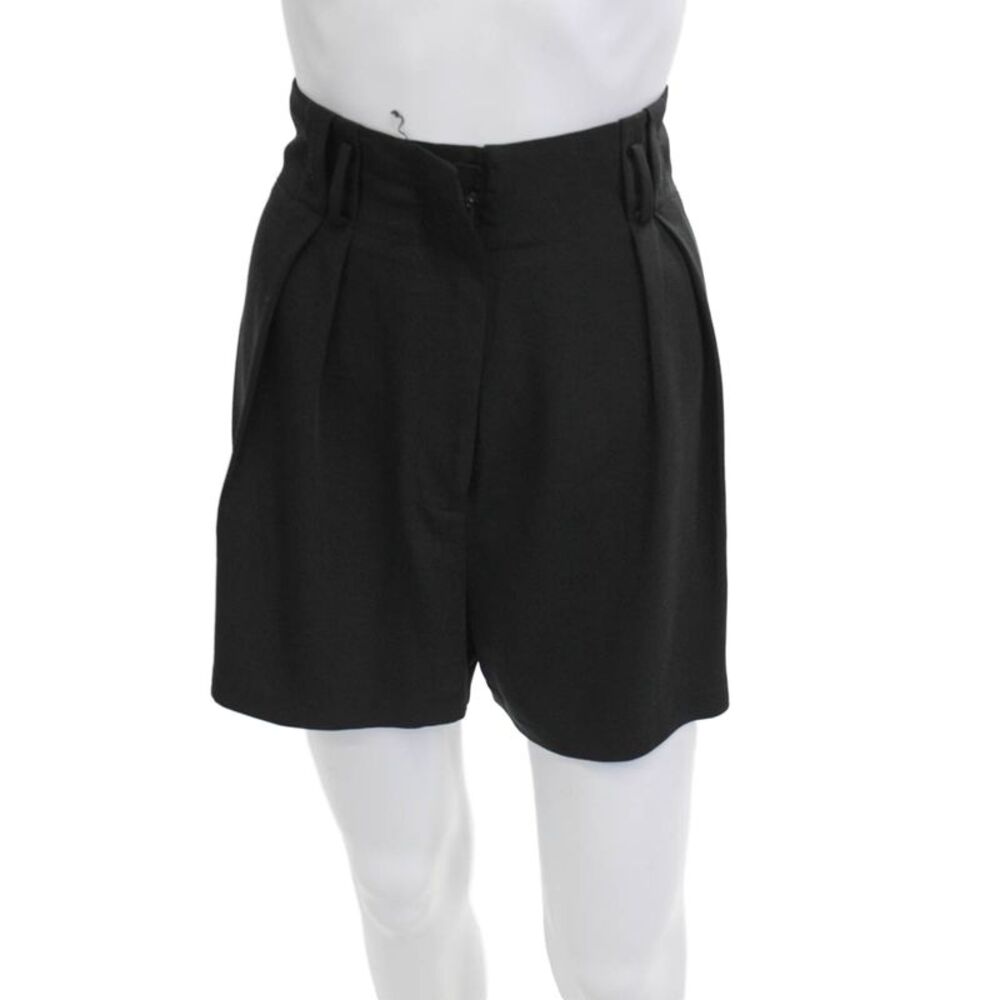 Wayf Womens Black Polyester Solid Hook & Eye Shorts Size L